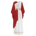 thumbnail image 3 of inhzoy Womens Greek Beaty Roman Queen Princess Outfit Ancient Toga Maxi Gown Burgundy XXL, 3 of 7