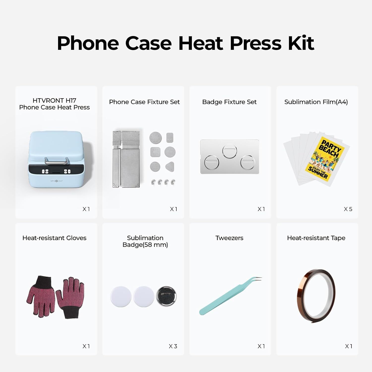 HTVRONT H17 Phone Cases Heat Press - Automatic Vacuum Heat Press Machine for Phone Cases- Sublimation Press for Custom Phone Case, Badges, Coasters, Includes Film & Fixture (Compatible with Android)