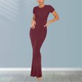 thumbnail image 2 of Camisa de cuello redondo para mujer Vestido largo Vestido largo ajustado para mujer Ropa de fiesta ajustada FLhrweasw Nuevo, 2 of 8