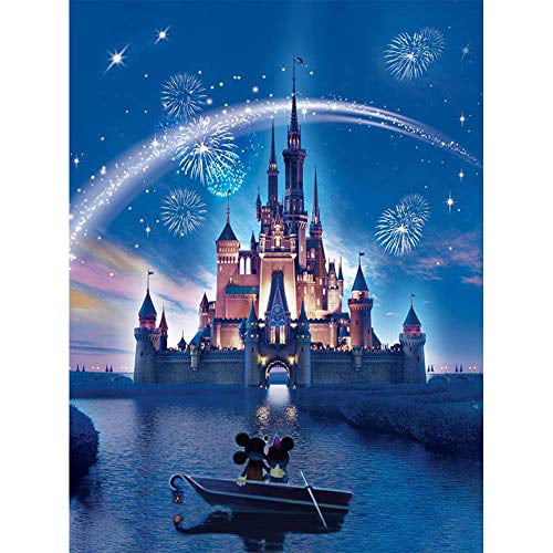 Full Drill Diamond Painting for Adults and Kids,Round Diamond Art Perfect for Relaxation and Home Wall Decor Gift（Castle,12x16inch） DIY 5D Diamond Painting Kits
