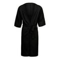 thumbnail image 4 of VNKIDY Men's Loungewear Solid Color Short Sleeve V Neck Robes Belted Pockets Soft Loungewear For Casual Daily Home Relaxation Activities Stylish Homewear, 4 of 4
