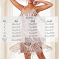 thumbnail image 3 of NTACZA Sparkly Sequin Womens Summer Dresses Mini Fringe Spaghetti Straps V-Neck Cocktail Dress Solid Ball Gown Nights Out Rose Gold L, 3 of 8