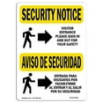 thumbnail image 1 of SignMission OS-SN-A-1218-L-11662 12 x 18 Po Signe d'Avis de Sécurité OSHA - Signe d'Entrée des Visiteurs en Bilingue, 1 of 1