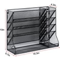 thumbnail image 4 of X-COSRACK 4-Tier Wall Mounted File Organizer, Adjustable Metal Mesh Paper Holder with Stable R-Shaped Base, Desktop Hanging Magazine Rack for Home Office & School, Letter Size, Black, 4 of 8