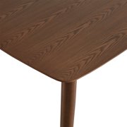 Chelsea Lane Mid Century Modern 63 Wood Dining Table, Walnut