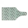 thumbnail image 1 of Cactus Cutting Board, Doodle Style Cartoon Plant Arrangement with Geometrical Background Foliage, Tempered Glass Cutting and Serving Board, Wine Bottle Shape, Mint Black Beige, by Ambesonne, 1 of 1