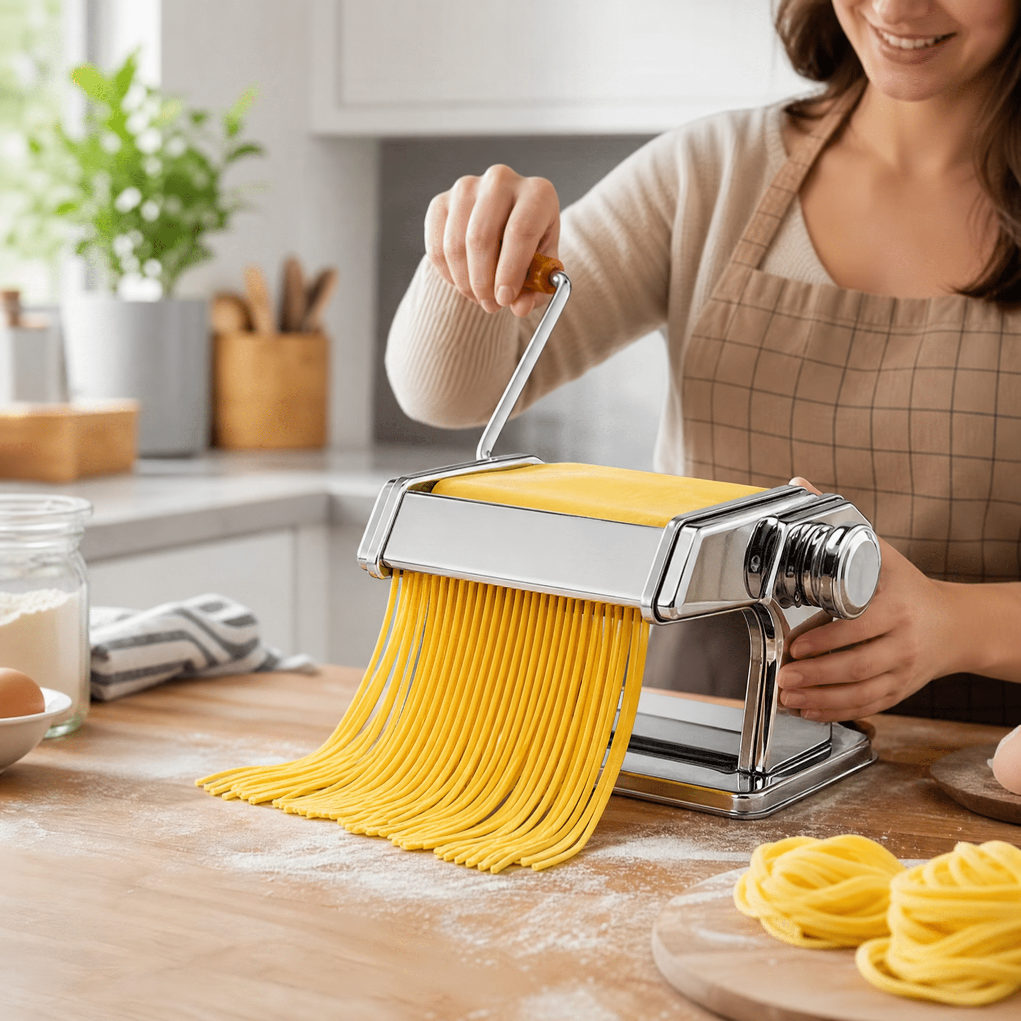 Pasta Maker Roller Machine Fettuccine Noodle Maker 9 Thickness Settings Stainless Steel