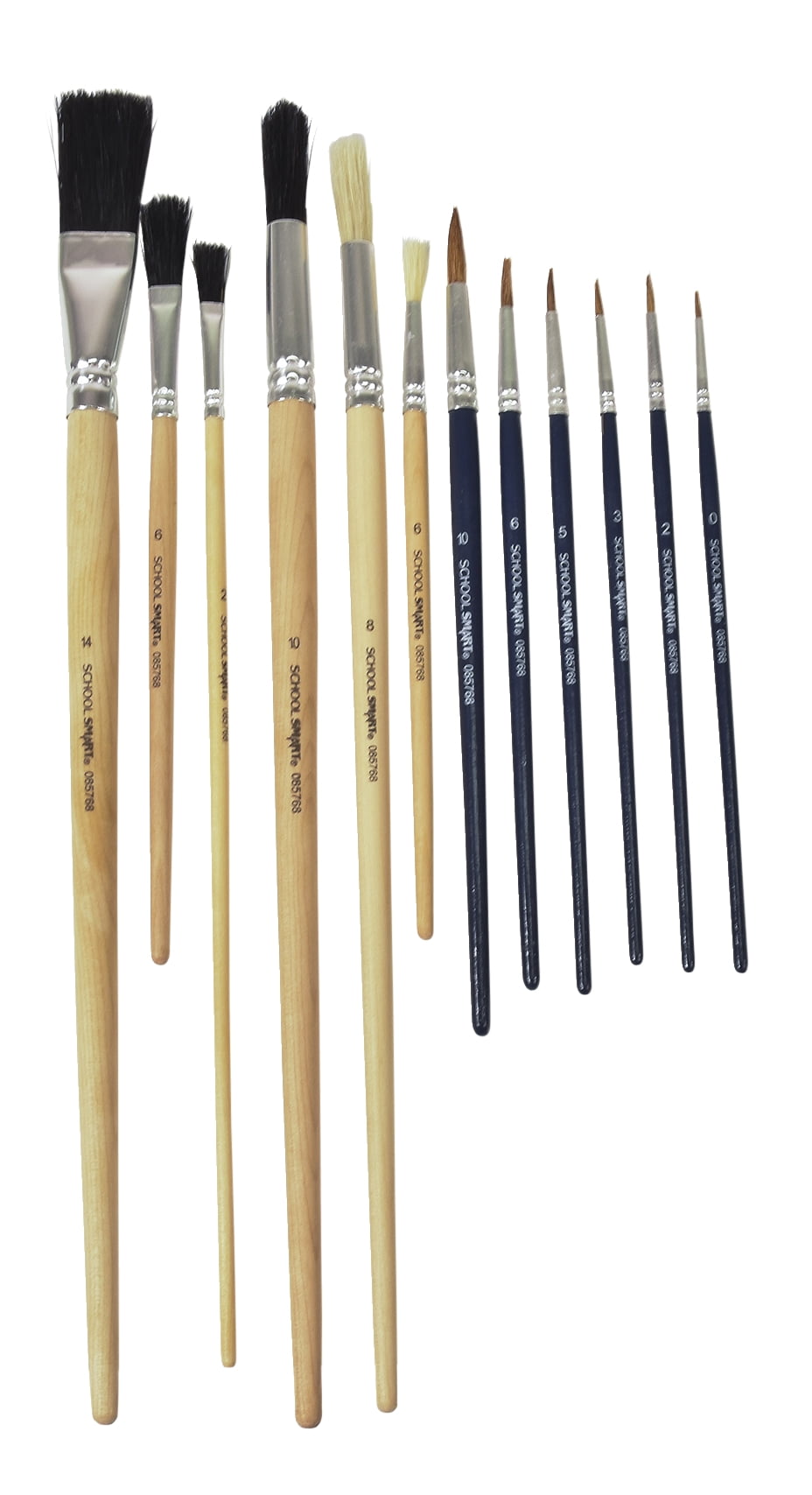 School Smart 085768 Economy Natural And Synthetic Paint Brush Assortment