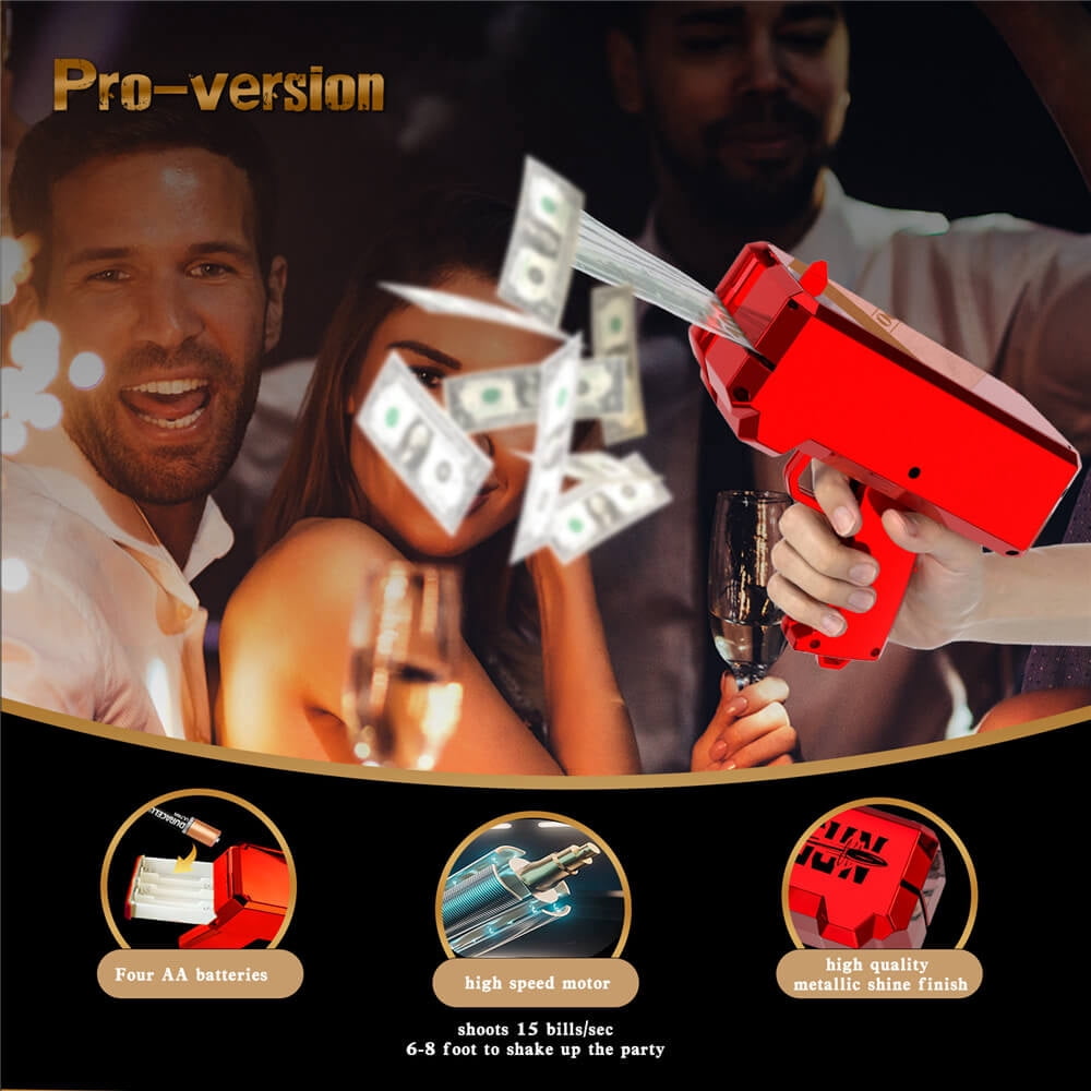 Ruvince Money Guns Dollar Shooter Money Guns for Movies That Look Real, Prop shooting Make it Rain, Handheld Cash Gun for Game Movies Party