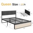 thumbnail image 1 of Platform Bed Frame with Headboard & 2 Storage Drawers - Metal Slat Support, No Box Spring Needed, Easy Assembly, Grey Linen, 1 of 6