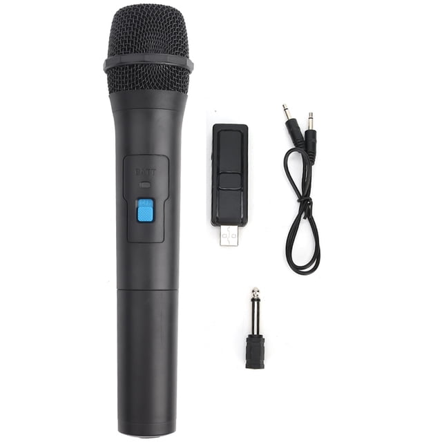 Micrófono de recepción USB, micrófono inalámbrico VHF de mano Universal profesional de plástico ABS negro