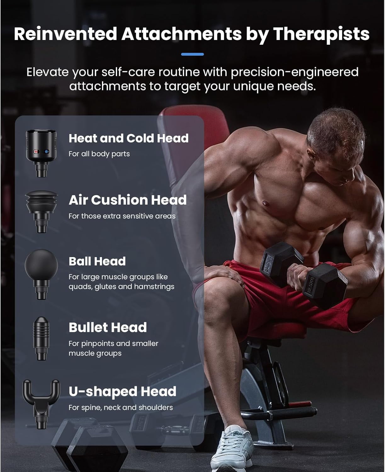 Bob and Brad A2 Pro Percussion Massage Gun with Heat and Cold Therapy Deep Tissue for Athletes Pain Relief,5 Adjustable Speeds,Best Gift,FSA and HSA Eligible