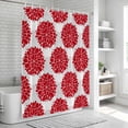 thumbnail image 5 of Polyester Fabric Red Dahlia Shower Curtain, Vintage Country Grey Abstract Flowers Floral Waterproof Bathtub Curtain Bathroom Decor Set with Hooks 60 x 72 Inches, 5 of 6
