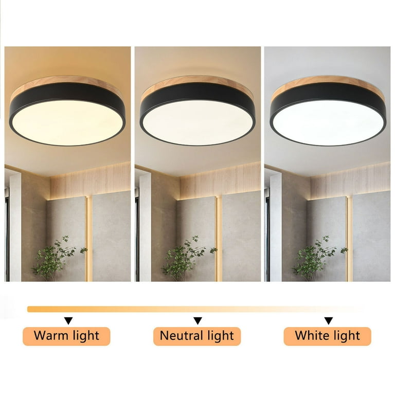Minimalist LED Ceiling Light Wood Style Flush Mount Ceiling Light