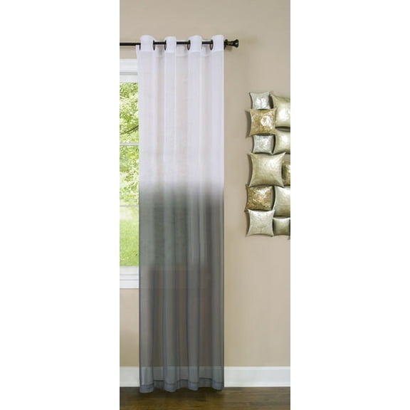 Essence Charcoal Fade Modern Window Curtain Panel, 52" x 63", Panel w/ Grommets