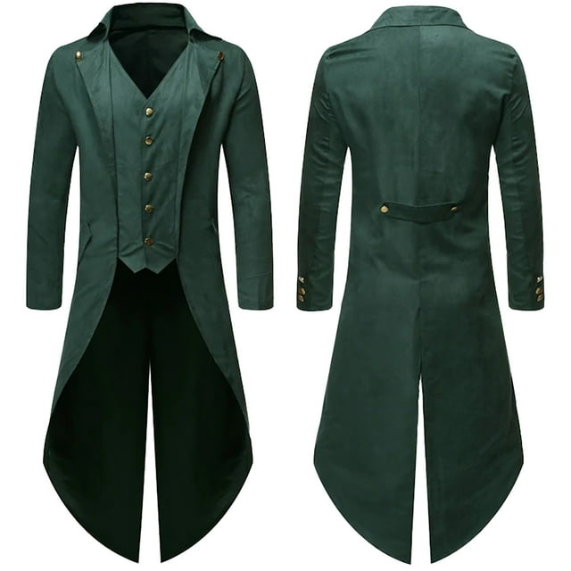 drppepioner Hommes Femmes Grande Taille Unisexe Coupe-Vent Gothique Rétro Smoking Littéraire Manteau de Pirate Rétro