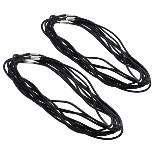 Cadenas de Collar Macarena de Cordón de Goma Negro 20 Piezas 3 Mm