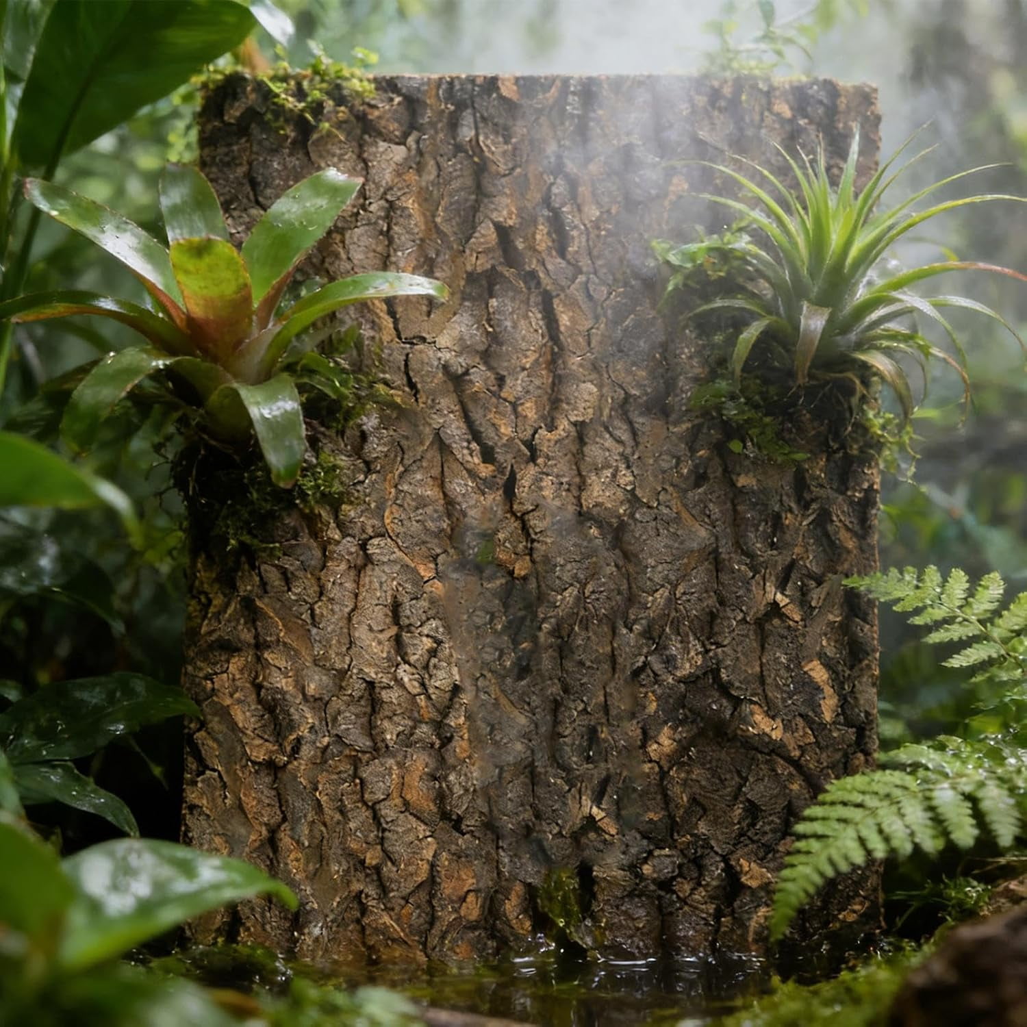 2PCS Reptile Cork Bark Background,15.74 x 11.81 Inch Natural Cork Wood Terrarium Background Bearded Dragon Tank Bark Backdrop Wall Decor for Lizard Gecko Chameleon Tortoise Snake Spider Frog