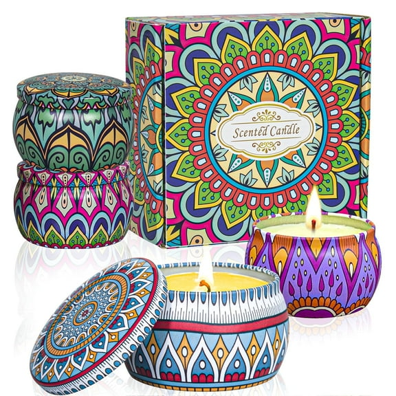 4 Pack Candles Gifts for Women,Aromatherapy Candles for Home,Presents for Mum,Gifts for Men,Christmas Gifts for Women,The Total Burning time is 120 Hour