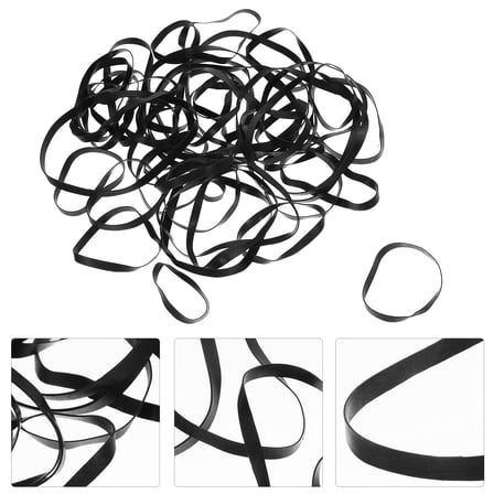 KALLORY Thick Black Rubber Bands and Reusable for Outdoor Use, 100 Pieces Heavy Duty Elastic Bands