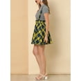 thumbnail image 6 of Allegra K Women's Tartan Plaid Button Decor Skater Mini Suspender Skirts, 6 of 9
