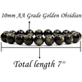 thumbnail image 2 of Angelstones Natural AA Grade Golden Obsidian Genuine Semi-Precious Gemstones Healing 10mm Beaded Stretch Bracelet 7" Unisex, 2 of 4