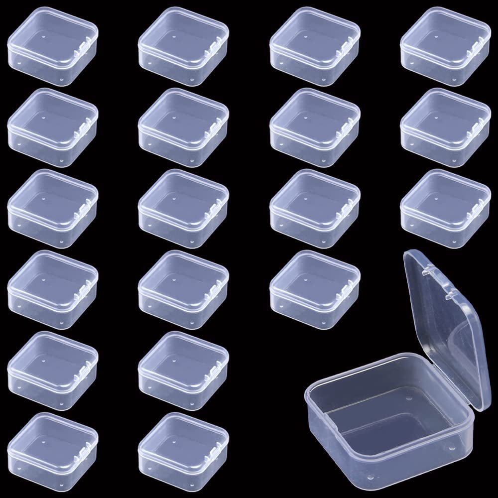 Lot De 6 Mini Boîtes Rangement Dewocke - Transparentes, Empilables - 13.2x9.8x6 Cm
