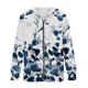 thumbnail image 5 of Pntutb moda mujer manga larga cremallera frente abierto suelta prendas de vestir exteriores blusa estampada abrigo Tops bolsillos blusa con capucha liquidación Pntutb Pntutb-6457, 5 of 5