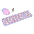 thumbnail image 3 of Combo de Teclado Y Mouse Teclado Inalámbrico Retro Multicolor de 110 Teclas de 24G Y Juego de Mouse de 1200 DPI Plug And Play Compatible con Sistemas XP / Win 7/8/10 ANGGREK Otros, 3 of 8