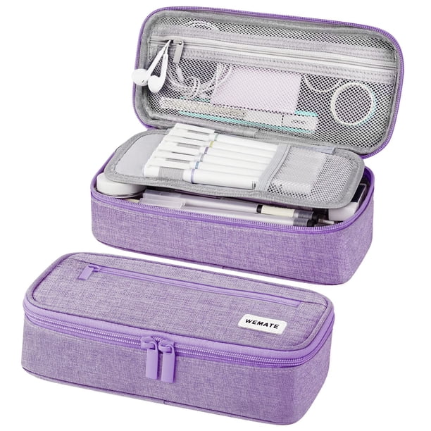 Estuche para lápices WEMATE organizador grande almacenamiento púrpura claro