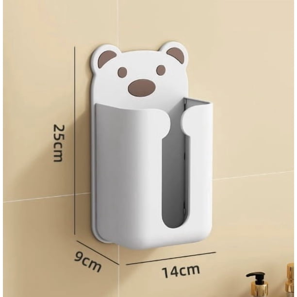 Caja de pañuelos con dibujos animados for el hogar, organizador de pañuelos sin taladro, autoadhesiva for pared, for baño o sala de estar (paquete de 1)