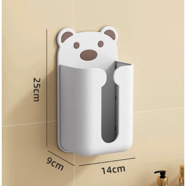 Caja de pañuelos con dibujos animados for el hogar, organizador de pañuelos sin taladro, autoadhesiva for pared, for baño o sala de estar (paquete de 1)