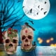 thumbnail image 3 of Oferta por tiempo limitado!Adornos de varios cráneos para Halloween, Festival de fantasmas, cráneos de rosas, artesanías de resina, decoración de ambiente de terror, 3 of 5
