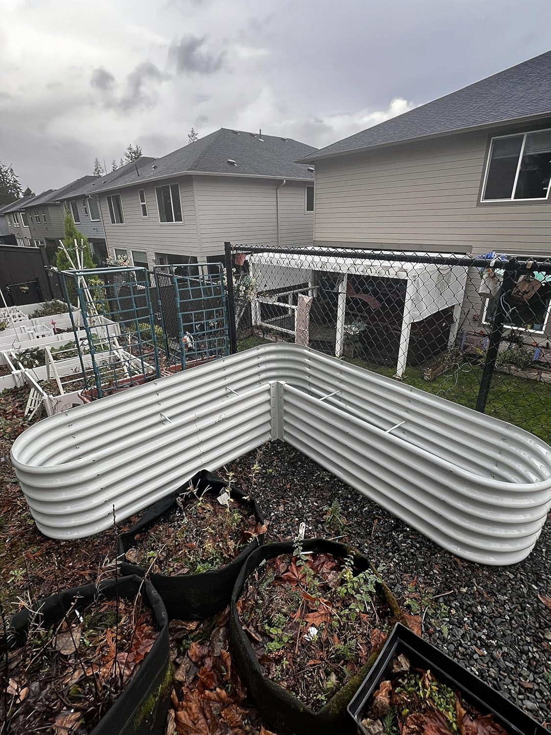 TRAMULL Heart-Shaped Galvanized Raised Garden Beds Outdoor,81x81x18in Large Metal Planter Box