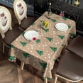 thumbnail image 3 of Brown Christmas Tree Pattern Rectangle Tablecloth 60"x120",Waterproof Polyester Rectangle Table Cloth, Wipeable Spillproof Polyester Tablecloth for Dining, Camping, Indoor and Outdoor, 3 of 6