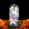 thumbnail image 1 of Rkstn Bouquet Roses Rose Artificial Flower Rose Gift Girl Valentine's Day with Glass Dome LED Light, 1 of 5