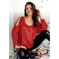 thumbnail image 4 of Roaman's Women's Plus Size Cold-Shoulder Sequin Tunic, 4 of 5