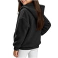 thumbnail image 2 of Girls Fleece Hooded Jacket Loose Fit Long Sleeve Coats With Pocket Teen Warm Winter Outerwear Clothes 5-18 Years, 2 of 5