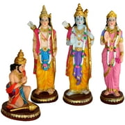 Rama Statue 8.75" Ram Darbar Sita, Ram, Lakshman & Hanuman (RAMD)