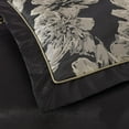 thumbnail image 5 of Chezmoi Collection Cameron Comforter Set Queen Size, 7-Piece Black Gold Hibiscus Floral Jacquard Bedding Set, 5 of 9