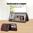thumbnail image 5 of for Samsung Galaxy S22 Ultra Wallet Case Crossbody Strap, Zipper Phone Case with Card Holder Wrist Strap Purse Cover with Kickstand Compatible with Samsung Galaxy S22 Ultra 6.8 inch - Winered, 5 of 8