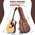 thumbnail image 3 of Acoustic Guitar Bag 41 Inch Thickened Waterproof Oxford Nylon Double Straps Cotton Padded Guitar Case Gig Backpack Khaki, 3 of 7