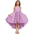 thumbnail image 6 of CPNG Girls' Satin Asymmetrical High-Low Dress – Sleeveless Sweetheart Neckline with 3D Rose Accents, Flowy Party Gown for Flower Girl, Wedding Guest & Birthday Celebrations, 6 of 7