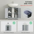 thumbnail image 4 of YANG2 Pedestal Sink Storage Cabinet, Vanity Base Cabinet, Under Sink Bathroom Cabinet with U-Shape Cut-Out and Adjustable Internal Shelf, Gray, 4 of 9