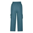 thumbnail image 5 of GXIPO Women's Plus Size Cargo Capris High Waisted Casual Hiking Pants Quick Dry Summer Outdoor Travel Shorts Cyan 2XL, 5 of 7