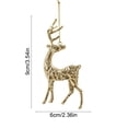 thumbnail image 3 of Christmas Metal Reindeer Ornaments, Glossy Gold Deer Shaped Hanging Decor for Christmas Tree Cabinet, Door, Home Decoration, 3.54"x2.36", 3 of 6
