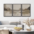thumbnail image 4 of IDEA4WALL Framed Canvas Print Wall Art Set of 3 Mystic Mountains Ombre Blue Landscape Trio Serene Abstract Nature Wilderness Geometric Wall Decorative Calm/Relax/Cozy for Rooms - Black 16"x24"x3, 4 of 5