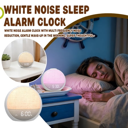 Sunrise Alarm Clock with Sound Machine - Wake Up Light, Wood Grain, Bluetooth, Dual Digital Alarm Clocks for Bedrooms, Adjustable Brightness, 25 Sleep Sounds, White Noise Machine