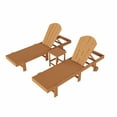 thumbnail image 4 of 3 Piece Laguna Adirondack Poly Reclining Chaise Lounge With Wheels, Teak, 4 of 4