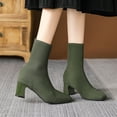 thumbnail image 5 of Wowcloth Knitted Stretch Booties for Women – Elastic Ankle-Length Design with Chunky High Heel & Pointed Toe for Casual Fashion Outfits, 5 of 7